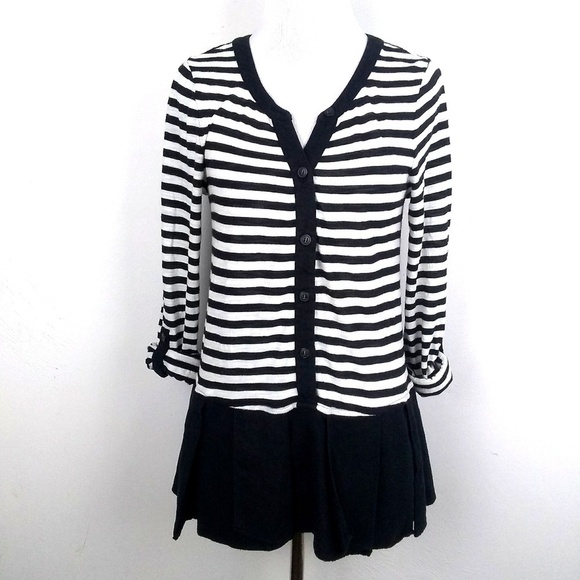 Anthropologie Postmark Striped Peplum Tunic | Sz S - Picture 2 of 5